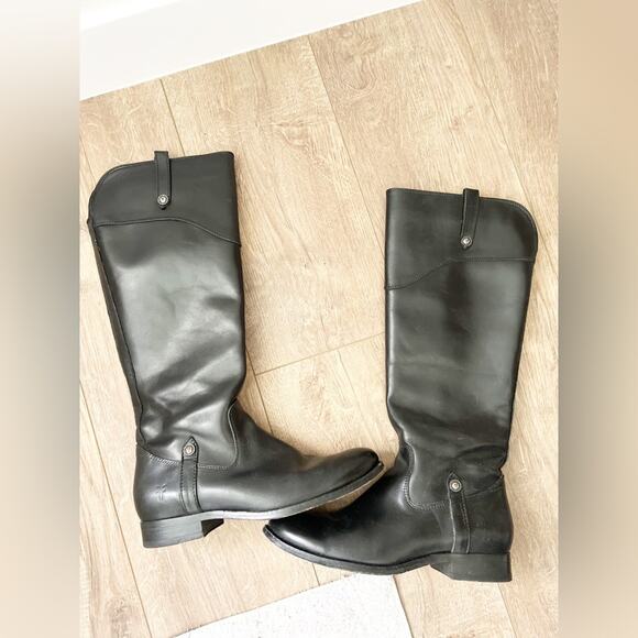 Frye Melissa Black Tall Leather Western Equestrian Riding Boots Women’s Size 7.5 - Picture 5 of 15